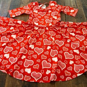 Dot Dot Smile size 7 girls red hearts Ballerina twirl dress new